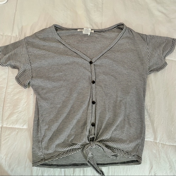 Caution To The Wind Striped Button Up Tee - Small - Picture 2 of 5